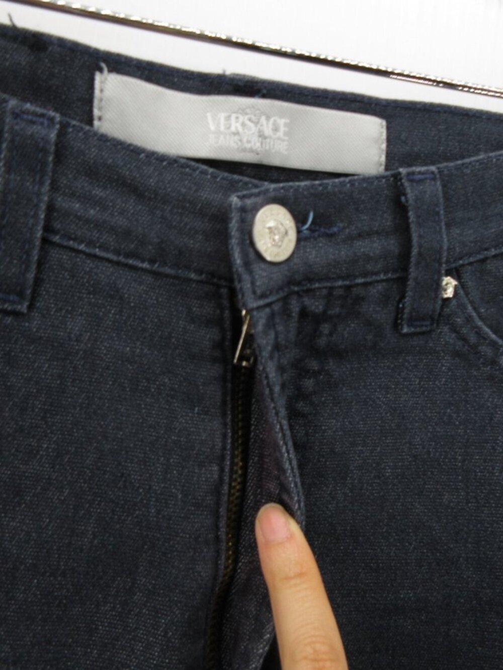 Versace Jeans Couture Jeans 26 Flip Cuff Denim Stretch Pants Italy - Picture 2 of 15